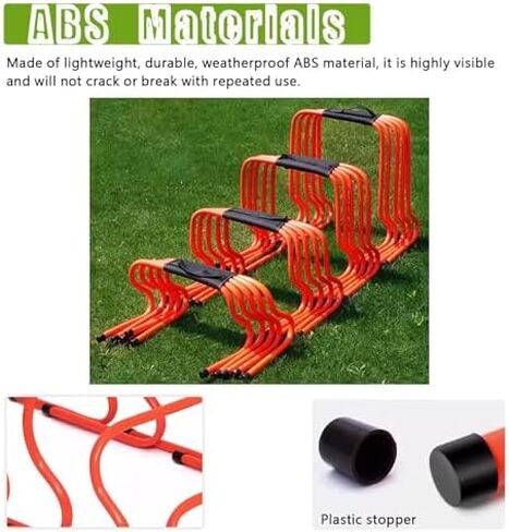 Height Adjustable Hurdles, 5 Pack Dog Training Hurdles, 6in/ 9in/ 12in/ 20in Different Height Sports Hurdle for Track & Field, Football, Mini Agility Athletic Trainer, 50cm(20") in Kuwait