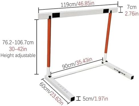 Height Adjustable Hurdles, Adjustable Agility Hurdles, Detachable Training Equipment for Soccer Basketball Football, Sturdy Metal Construction for Durable Use, 76.2-106.7cm(30-42in) in Kuwait
