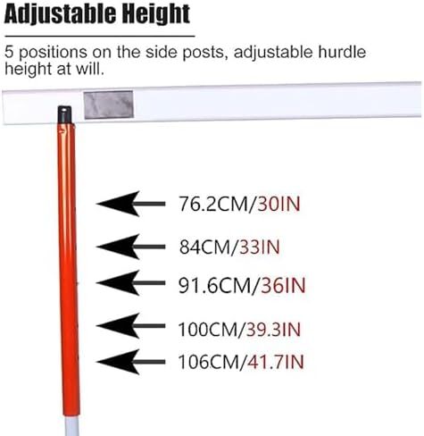 Height Adjustable Hurdles, Hurdles Training Equipment for Track, Adjustable Height 30~41inches for Kids Man Adults, Agility Training Hurdles for High School Practice, A in Kuwait