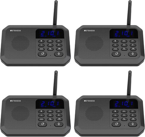 Retekess TH201 Wireless Intercom System, Room to Room Intercom, 1 Mile Working Distance, Plug and Play, Intercom Communication System for Business in Kuwait