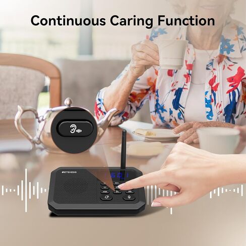Retekess TH201 Wireless Intercom System, Room to Room Intercom, 1 Mile Working Distance, Plug and Play, Intercom Communication System for Business in Kuwait