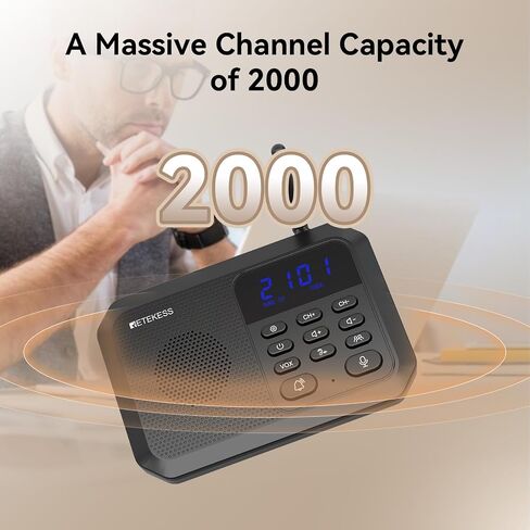 Retekess TH201 Wireless Intercom System, Room to Room Intercom, 1 Mile Working Distance, Plug and Play, Intercom Communication System for Business in Kuwait