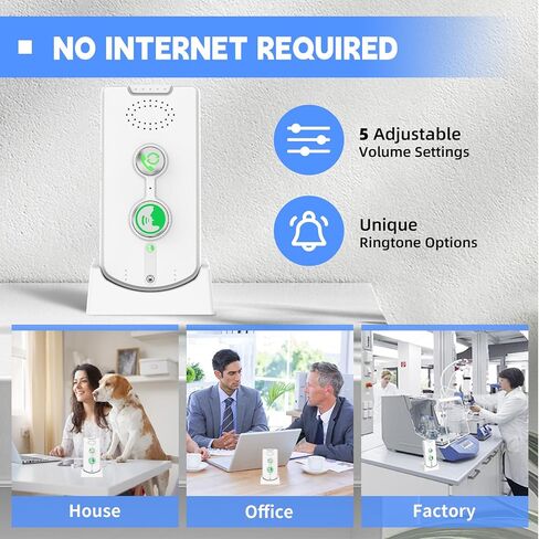 2 Way Intercom for Home Upgraded, Portable Wireless Intercom System for House with 5 Level Volume and Ringtones Adjustment Rechargeable for Hospital Hotel Office Business 4 Pack(White) in Kuwait