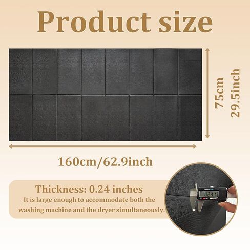Washer Dryer Anti-Vibration Mat, 62.9''*29.5'' PVC Foldable Large Vibration Pads for Washing Machine Waterproof Absorber for Anti Slip Noise Reduction Floor Protection in Kuwait