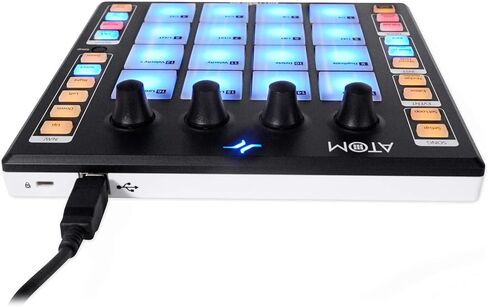 حزمة توفير الصوت: وحدة تحكم PRESONUS ATOM ذات 16 لوحة USB MIDI RGB DJ + حزمة برامج تسجيل Studio One مع سماعات Rockville PRO-M50 Studio مع كابل ملف قابل للفصل (عنصران) in Saudi Arabia