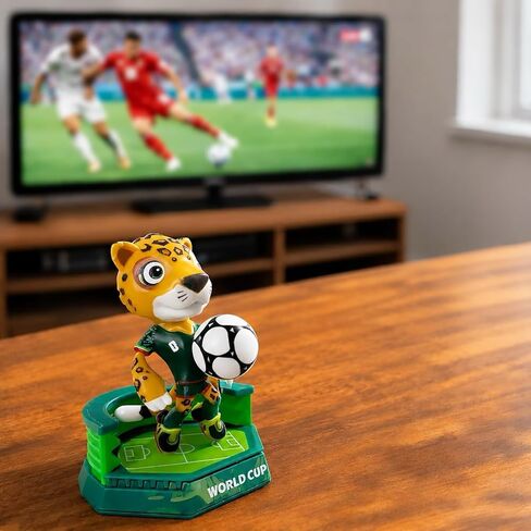 GiftExpress World Cup 2026 Merchandise, Mascot Figurine – Zayu - Mexico the Jaguar World Cup Collectible Toy Figures in Kuwait