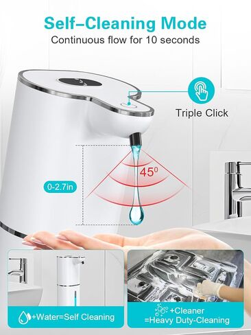 Bomivoi 2 Pack Automatic Liquid Soap Dispenser, Rechargeable Touchless Soap Dispenser, Digital Display, 6-Level Adjustable, 380mL Wall Mount Countertop Hand Soap Dispenser for Bathroom Kitchen Sink in Kuwait