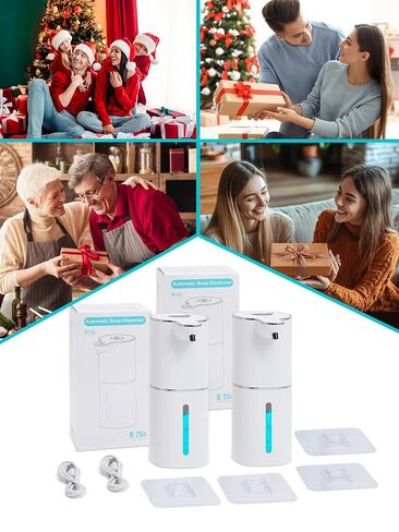 Bomivoi 2 Pack Automatic Liquid Soap Dispenser, Rechargeable Touchless Soap Dispenser, Digital Display, 6-Level Adjustable, 380mL Wall Mount Countertop Hand Soap Dispenser for Bathroom Kitchen Sink in Kuwait