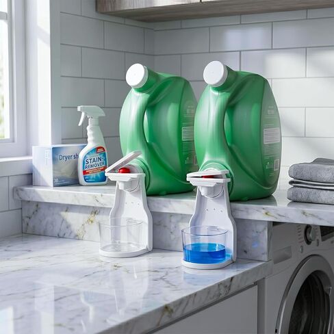 Laundry Detergent Dispenser Cup Holder, Laundry Soap Drip Catcher Tray, 1P | VOTLEVT Plastic laundry detergent drip catcher, Fabric Softener Cup Holder, Liquid laundry Soap holder stand for laundry room in Kuwait