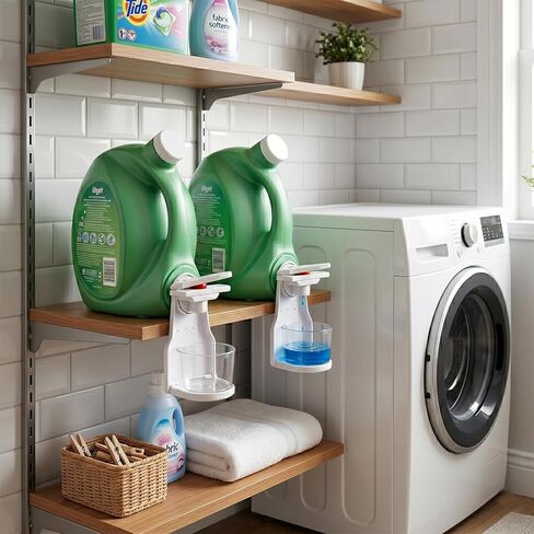 Laundry Detergent Dispenser Cup Holder, Laundry Soap Drip Catcher Tray, 1P | VOTLEVT Plastic laundry detergent drip catcher, Fabric Softener Cup Holder, Liquid laundry Soap holder stand for laundry room in Kuwait