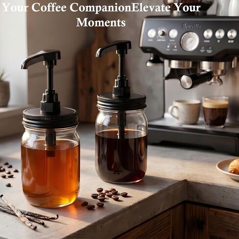 Syrup Sauce Honey Dispenser Pump Lid for Wide Mouth Mason Jar Coffee Syrup Pump Lid Stainless Steel Bpa-Free Food Grade Airtight & Leak-Proof- 2pc in Kuwait