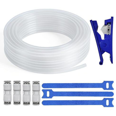 JUYI PTFE Tube Kit, 2.5mm ID×4mm OD, 10M/32.8ft, Compatible with Bambu Lab AMS X1/P1P/A1, CREALITY K2 Plus, FLASHFORGE, Prusa MMU3 3D Printers, For 1.75mm Filament, Transparent White in Kuwait
