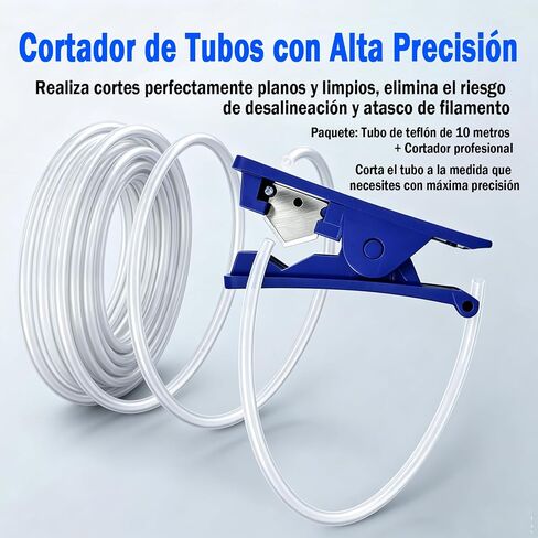 JUYI PTFE Tube Kit, 2.5mm ID×4mm OD, 10M/32.8ft, Compatible with Bambu Lab AMS X1/P1P/A1, CREALITY K2 Plus, FLASHFORGE, Prusa MMU3 3D Printers, For 1.75mm Filament, Transparent White in Kuwait