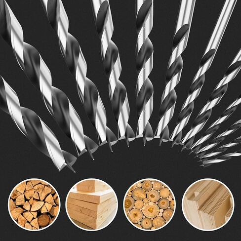 مجموعة لقم مثقاب الخشب براد بوينت، 16 قطعة 3/16 بوصة مع تصميم المزامير المزدوجة لأعمال النجارة وجميع أنواع الخشب in Kuwait