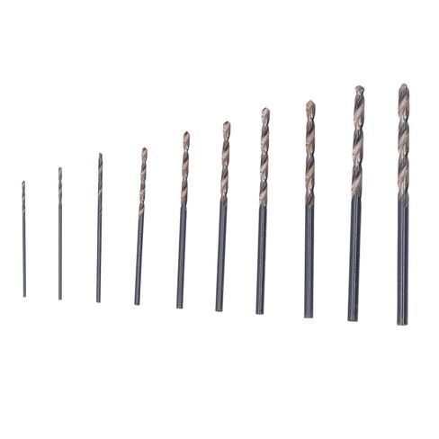 HSS Drill bit Set, Premium high Speed Steel Twist Drills with Cutting Edges for Wood Plastic and Carving Projects 10 piece Set Sizes 0.8mm to 3.0mm in Kuwait