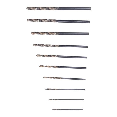 HSS Drill bit Set, Premium high Speed Steel Twist Drills with Cutting Edges for Wood Plastic and Carving Projects 10 piece Set Sizes 0.8mm to 3.0mm in Kuwait