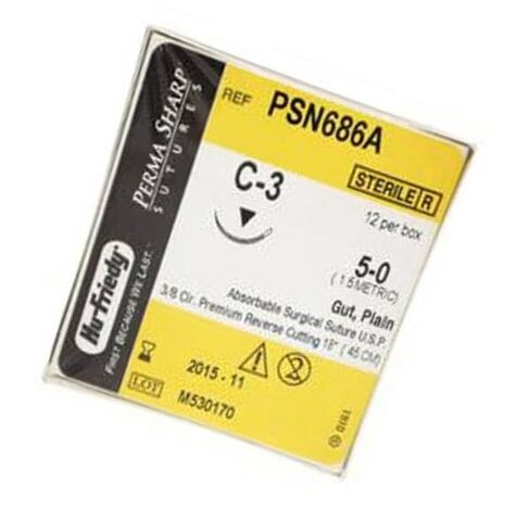 Hu-Friedy PSN686A خيوط عادية قابلة للامتصاص 18 بوصة C-3 3/8 دائرة 5-0 12/عبوة in Kuwait
