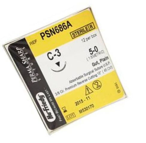 Hu-Friedy PSN686A خيوط عادية قابلة للامتصاص 18 بوصة C-3 3/8 دائرة 5-0 12/عبوة in Kuwait