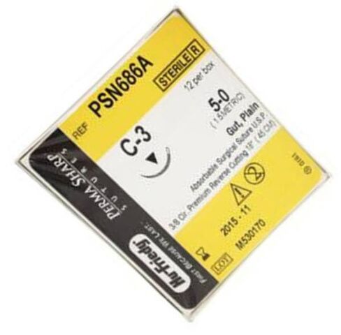 Hu-Friedy PSN686A خيوط عادية قابلة للامتصاص 18 بوصة C-3 3/8 دائرة 5-0 12/عبوة in Kuwait