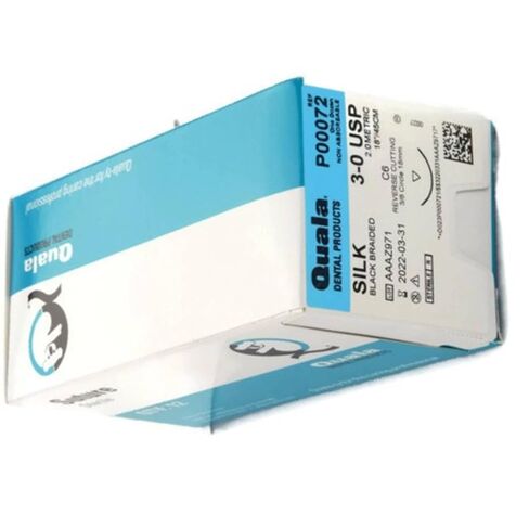 Quala P00072 Silk Black Braided Sutures C-6 3/0 18 12/Bx in Kuwait