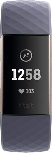 Fitbit Charge 3 Fitness Activity Tracker, Rose Gold/Blue Grey, One Size (S & L Bands Included) (Renewed) in Kuwait