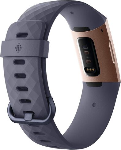 Fitbit Charge 3 Fitness Activity Tracker, Rose Gold/Blue Grey, One Size (S & L Bands Included) (Renewed) in Kuwait