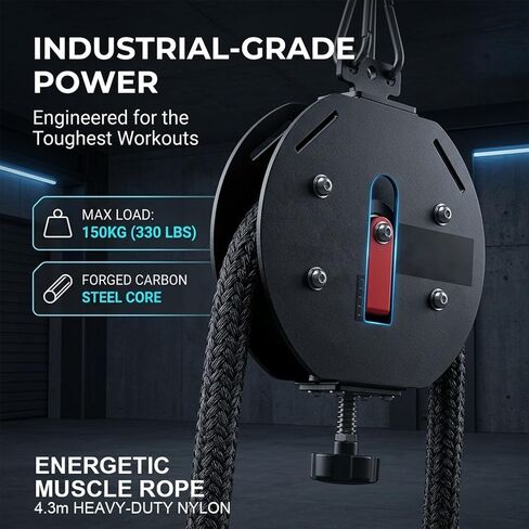 Endless Rope Pull Machine for Home Workout Portable Suspension Trainer with 30kg Resistance for Upper Body Strengthening Space Saving Fitness Gear for Small Space in Kuwait