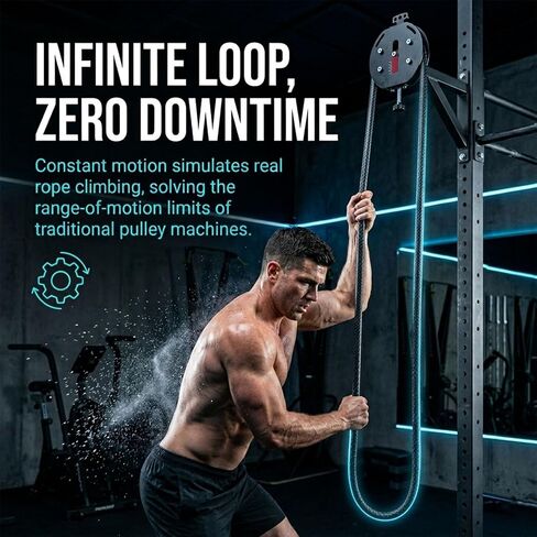 Professional Endless Rope Climbing Machine For Home Gym 330lb Capacity Adjustable Tension Fitness Equipment For Full Body Conditioning No Assembly Workout Tool in Kuwait