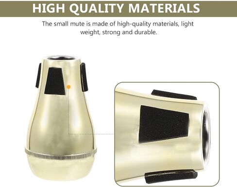 Yardwe Abs Trombone Mute Silencer Simple Design Lightweight for Practice, Golden Color Trombone Noise Dampener Accessory for Silent Practice Sessions in Kuwait