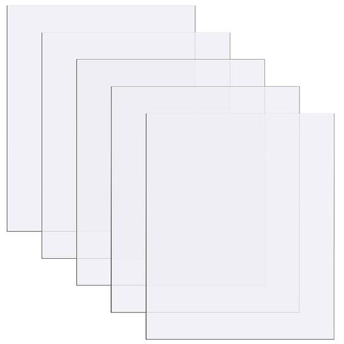 Zonon 5 Pcs Clear Polycarbonate Sheets 12 x 12 x 0.02 Inch Thin Plastic Sheet Resistant Plastic Panel Polycarbonate Board with Protective Paper for DIY Document Picture Frames Easy to Cut Bend Mold in Kuwait