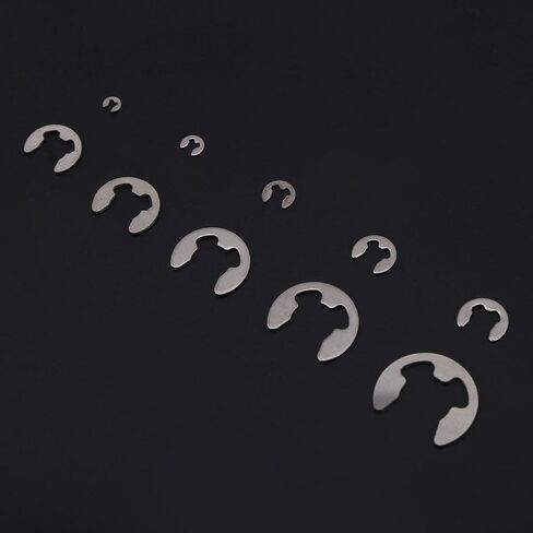 200pcs Stainless Steel E-Clip E-Ring Retaining Ring Assortment M1.5-M10 with Plastic Box in Kuwait
