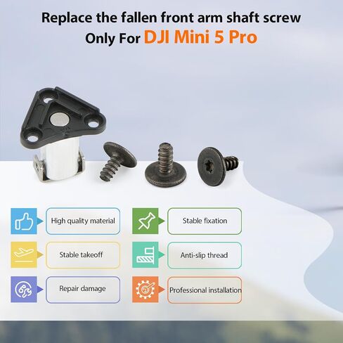 Front Arm Axis Replacement for DJI Mini 5 Pro Front Arm Shaft Screws Front Arm Hinges for Mini 5 Pro Drone Accessories Parts with Repair Tools（3Pcs Screws） in Kuwait