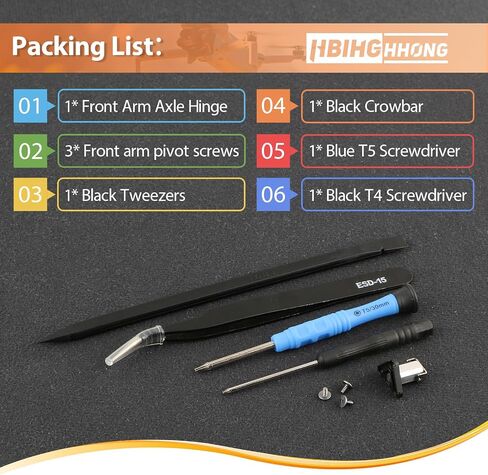 Front Arm Axis Replacement for DJI Mini 5 Pro Front Arm Shaft Screws Front Arm Hinges for Mini 5 Pro Drone Accessories Parts with Repair Tools（3Pcs Screws） in Kuwait