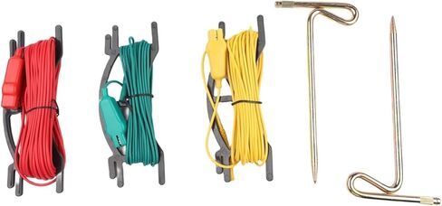 Digital Ground Resistance Meter Accessories with 3 Color Coded Testing Wires and 2 Auxiliary Earth Bars for Accurate Grounding Measurements in Power Railway Petroleum Engineering in Saudi Arabia