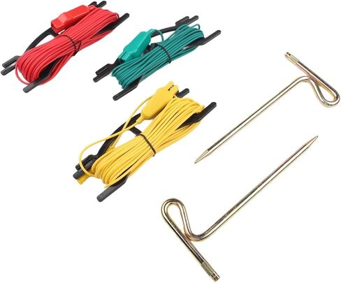 Digital Ground Resistance Meter Accessories with 3 Color Coded Testing Wires and 2 Auxiliary Earth Bars for Accurate Grounding Measurements in Power Railway Petroleum Engineering in Saudi Arabia