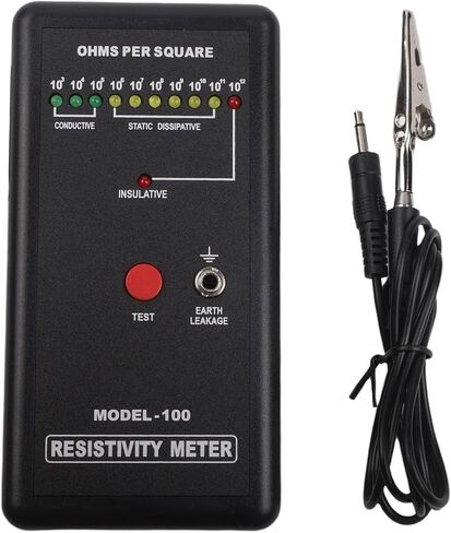 Digital for surface Resistivity Tester, for ESD Anti Static Resistance Meter with Grounding Wire, Portable ABS Measuring Device for Engineering Quality in Kuwait