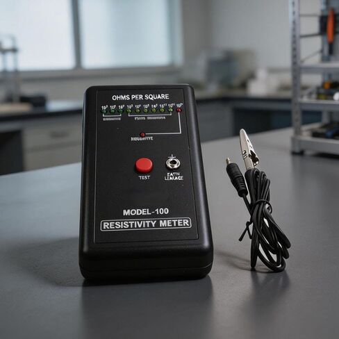 Digital for surface Resistivity Tester, for ESD Anti Static Resistance Meter with Grounding Wire, Portable ABS Measuring Device for Engineering Quality in Kuwait