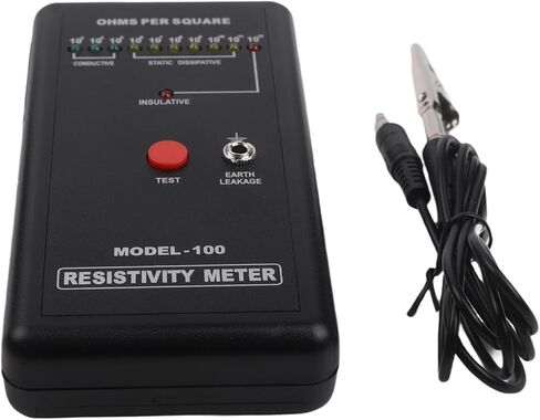 Digital for surface Resistivity Tester, for ESD Anti Static Resistance Meter with Grounding Wire, Portable ABS Measuring Device for Engineering Quality in Kuwait