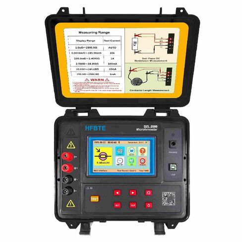 DC Low Value Resistance Tester Microhmmeter with Touchscreen Current | 10A 1A 100mA 10mA 1mA (5 ranges) Resistance 1.0µΩ ~ 2500.0Ω Precision Four-Wire Method, 2 Channel A/D Simultaneous Detection in Kuwait