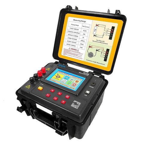 DC Low Value Resistance Tester Microhmmeter with Touchscreen Current | 10A 1A 100mA 10mA 1mA (5 ranges) Resistance 1.0µΩ ~ 2500.0Ω Precision Four-Wire Method, 2 Channel A/D Simultaneous Detection in Kuwait