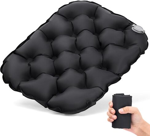 Inflatable Seat Cushion, Portable Airplane Seat Cushion for Long Flights Lightweight & Compact Bleacher Chairs Cushion Sit Pad for Air Travel Stadium Seat Outdoor Camping Backpacking Hiking in Kuwait