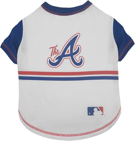 تي شيرت Pets First MLB Atlanta Braves City Connect للكلاب، مقاس متوسط، قميص MLB PET للكلاب والقطط، يتوافق مع المحترفين مع تي شيرت الكلاب الرياضي City Connect in Kuwait
