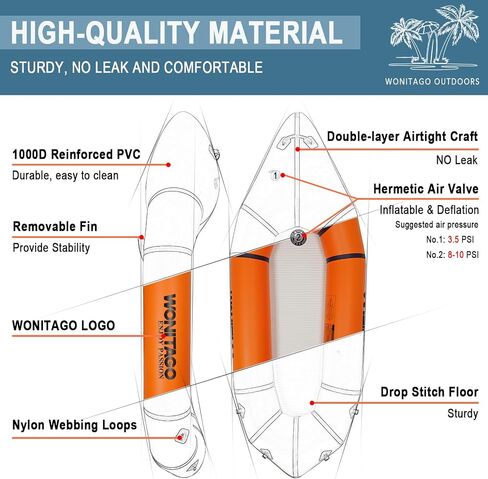Packraft PVC نفخ السفر قوارب الكاياك مع أرضية غرزة قطرة لتجمع المياه المسطحة / الانجراف دراجة / زورق Litewater، 1 شخص، 7.7Ft in Kuwait