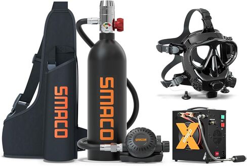 SMACO S400 Mini Scuba Tank with 1L Capacity Support Underwater Breathing Scuba Tank Detachable Diving Mask Package for Working Underwater/Filming Underwater in Kuwait