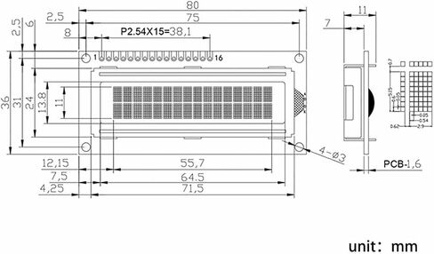 2 قطعة وحدة LCD زرقاء 1602 شاشة عرض نقطية متوافقة مع وحدات التحكم وواجهات 1x16 in Kuwait