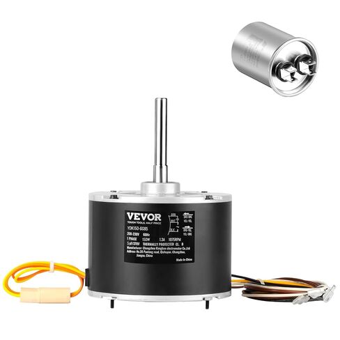 محرك مروحة مكثف مطور من VEVOR OEM، 1/4 حصان 1100 دورة في الدقيقة، بديل لـ ac GE Genteq Carrier Bryant Payne Dayton، 5KCP39EGS070S، 5KCP39EGY823S، 3905، HC39GE237، 6DLL0، دوار قابل للعكس + مكثف in Kuwait