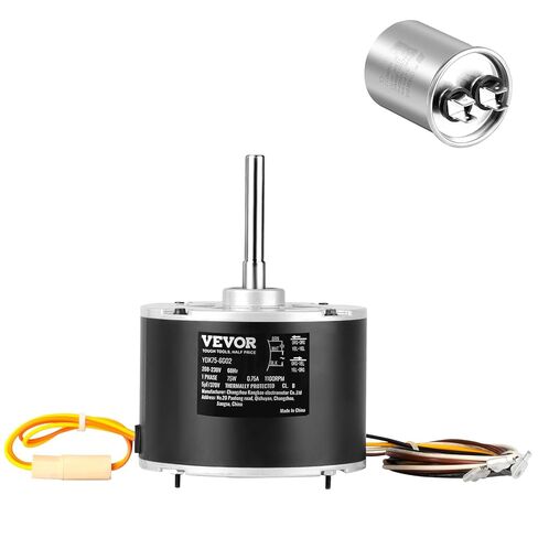 محرك مروحة مكثف مطور من VEVOR OEM، 1/4 حصان 1100 دورة في الدقيقة، بديل لـ ac GE Genteq Carrier Bryant Payne Dayton، 5KCP39EGS070S، 5KCP39EGY823S، 3905، HC39GE237، 6DLL0، دوار قابل للعكس + مكثف in Kuwait