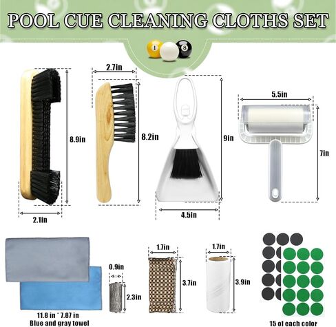 Pool Table Brush Set, Pool Table Brush for Felt & Rail Cleaning, Billiard Table Cleaner Accessories Kit in Kuwait