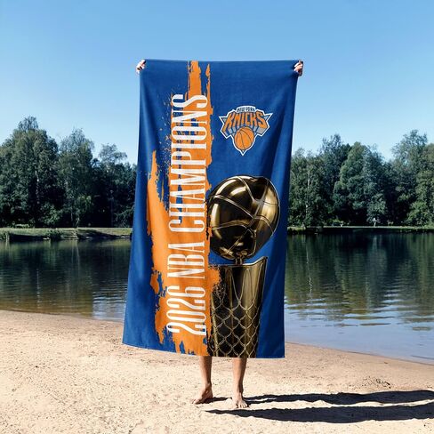 Northwest New York Knicks 2026 NBA Champions Exalted Sand Free Beach Towel, Lightweight Quick Dry Polyester Bath, Pool Swim Travel Fan Gear, 35 x 60 Inch in Kuwait