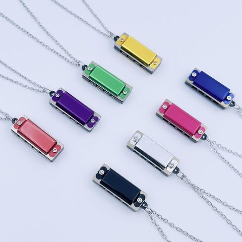Necklace Harmonica Mini Four-Hole Eight-Tone Playable Pendant For Travel, Parties Everyday Fashion Accessory, Purple in Kuwait